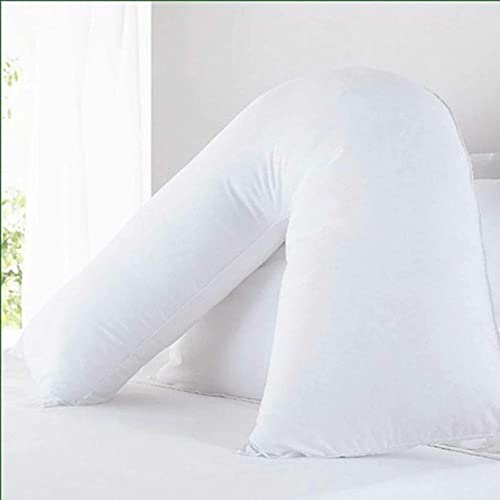 ARlinen V Shaped Pillow Duck Feather & down Extra Filled Comfort pillow for Back & Neck Support