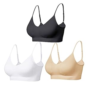 Comfyin Gewatteerde bralette voor vrouwen bandjes slaap bh’s naadloze yoga sport bh’s 3 pack
