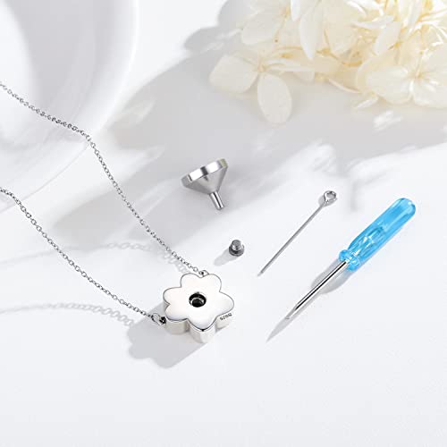 Twoowl Dog Paw Print Cremation Jewellery for Ashes 925 Sterling Silver Pet Dog Urn Necklace for Ashes Keepsake Pendant Necklace Cat Memorial Gifts for Women Girls - Image 3