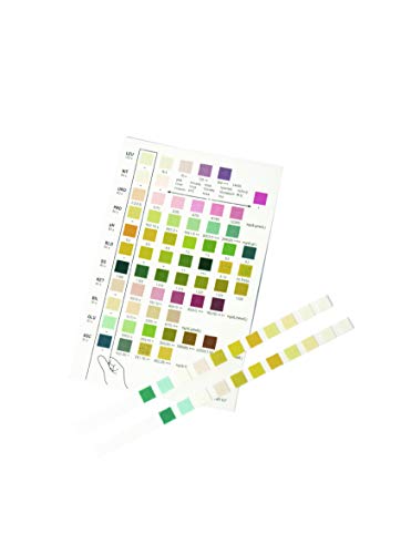 Test de orina Reactif kit básico con 11 indicadores - 6 tiras reactivas Test rápido de orina con escala de colores