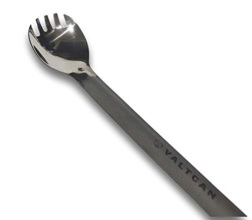 Valtcan Titanium Long Handle Spork Polished Bowl