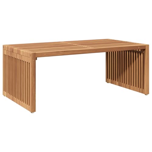 Canditree Solid Teak Wood Outdoor Coffee Table, Rectangular Garden Side Table for Terrace (90x49.7x36 cm) - Image 7