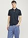 Jack & Jones Herren Slim Fit Polo Shirt JJEPAULOS Uni Sommer Hemd Kragen Kurz Arm Basic Pique Cotton, Farben:Dunkelblau-2, Größe:XL