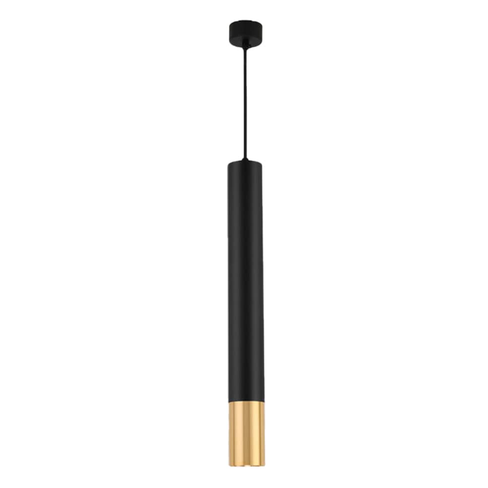 LQX Aluminium Long Pipe Chandelier Black Single Head Pendant Lamp Cylindrical Pendant Lamp Modern LED Bar Droplight Ceiling Downlight Kitchen 5 x 20 cm Neutral Light