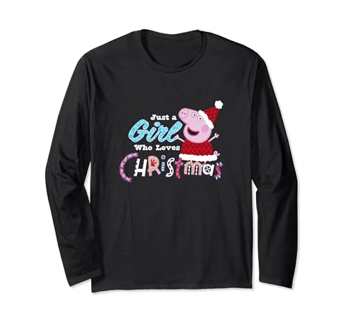 T-shirt Peppa Pig Christmas à manches longues pour fille fan de Noël