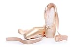 CYSTYLE Damen Mädchen Spitzenschuhe Ballettschläppchen Ballettschuhe Tanzschuhe Ballett Trainings Schläppchen (EU 33=Asia 35, Satin Stil)