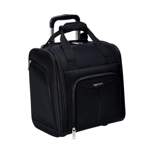 Amazon Basics Underseat Carry On Rolling Travel Luggage Bag With Wheels 14 Inches Black