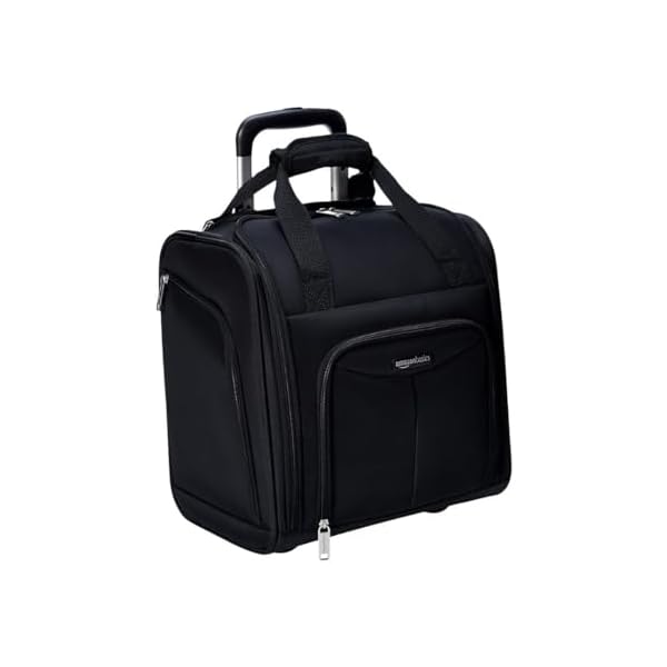 Amazon Basics Underseat Carry On Rolling Travel Luggage Bag With Wheels 14 Inches Black