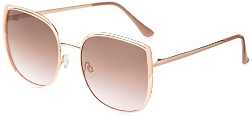 Vince Camuto Vc997 Retro Vented Round Metal 100% Uv Protective Women's Cat Eye Sunglasses. Luxe Gifts For Her, 58 Mm, Rose Gold & Nude #TOP23