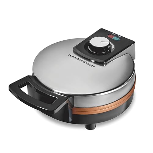 Hamilton Beach Belgian Waffle Maker with PFAS-Free Non-Stick Ceramic-Coated Plates, Browning Control, Indicator Lights, Stainless Steel (26081) by Hamilton Beach - Used condition - US$29.44
