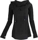 Size:M/L (40) Tolles elastisches Kapuzenshirt mit weitem Schalkragen