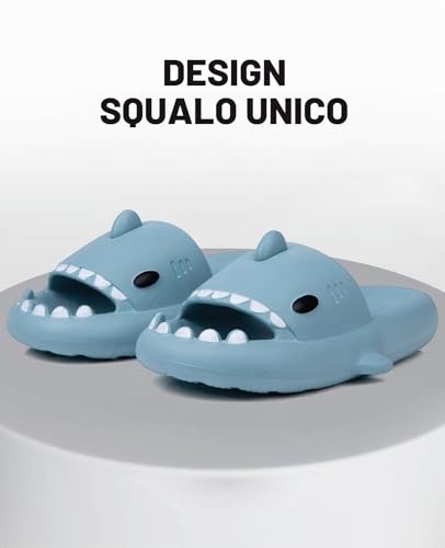 Ciabatte Squalo Uomo Donna Pantofole EVA Antiscivolo Blu 40/41 - Gadget - Immagine 2