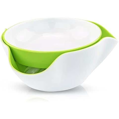 Southern Homewares Double Party Pedestal Serving Pistachio Bowl, Inside Green for Pistachio Bowl with Shell Storage, Best for Peanuts, Pistachios, Fruits, Candy, and Snacks Cover