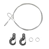 ZLXCAOB 2 個 RC メタルトレーラーフックアルミ合金鋼ロープ軽量コンパクト RC チェーンフック SCX10 D90 用 (黒)