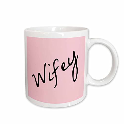 3dRose Wifey, light pink background 15oz Mug
