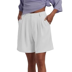 Famulily Damen Sommer Shorts lässig hohe Taille weites Bein heiße Hose elastische Taille Anzug Shorts mit Taschen S-XXL
