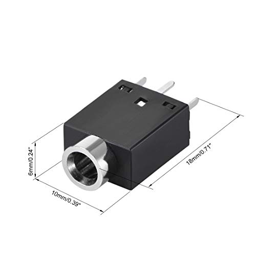 Conector estéreo de auriculares 3.5mm 5 pines uxcell miniatura 2