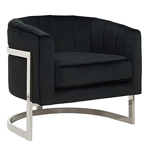 Worldwide Homefurnishings Contemporary Velvet & Metal Blue & Gold Accent Chair, Blue #TOP2