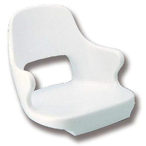 Sillón con asiento para barcos Capitán, de polietileno, color blanco, altura 40 cm, barco náutico