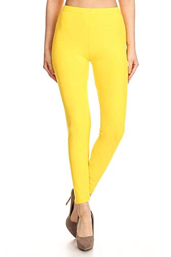 Image of Leggings Depot Women's High Waist Leggings Soft 1 inch Waistband Solid Pants - Regular, Plus, 1X3X, 3X5X