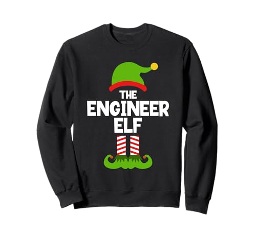 Funny The Engineer Elf Christmas Family Pajama Engineering Sweatshirt