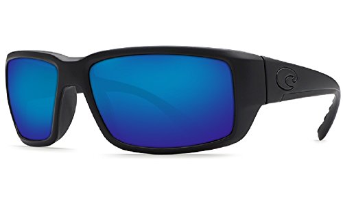 Costa Del Mar Men s Fantail 580G Polarized Rectangular Sunglasses, Blackout Grey Blue Mirrored Polarized-580G, 59 mm