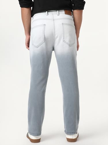 Image of Urbano Fashion Men's Straight Fit Heavy Washed Faded Denim Jeans Stretchable