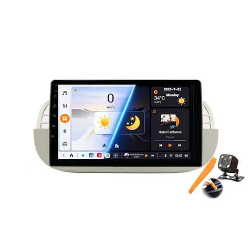 Android 15.0WI2 DinԍڃXeIKp F-iat 500 2007-2014 GPS Navigation 9C`^b`XN[Cz}`fBArfIv[[FM BTM@  Carplay 4 G 5 G WiFi 