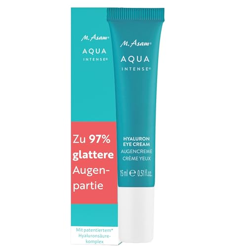 M. Asam AQUA INTENSE Hyaluron Augencreme (15ml) Parfümfreie Augenpflege mit Hyaluron & Silicium Spendet Feuchtigkeit & Polstert Trockenheitsfältchen auf Für eine Frische & Strahlende Augenpartie