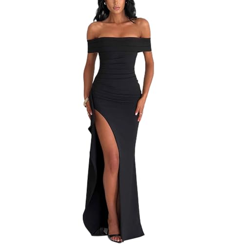 ZKZFCAI Damen Abendkleid Elegant Ärmelloses Lange Ballkleider Sexy Maxikleid mit Schlitz Mode Spaghetti Wickelkleid Festliche Bodycon Hochzeit...