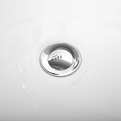 Stilvolle Acryl Badewanne oval freistehend schwarz mit Überlauf 170x80 cm Guiana