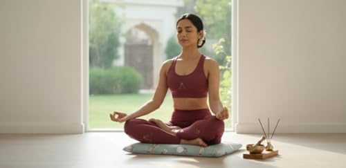 Image of Meditation | Yoga | Cushion | (Zabuton Mat) | Filled with Buckwheat Hulls |