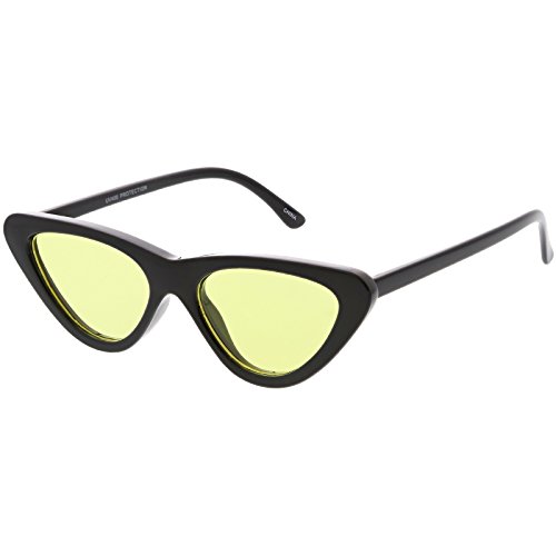Image of zeroUV Women's Small Thick Neutral Colored Flat Lens Cat Eye Sunglasses 51mm