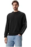 Calvin Klein Sudadera Hombre Logo Tape Crew Neck Relaxed Fit, Negro (CK Black), M