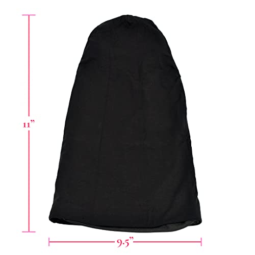 ADAMA Satin Lined Jersey Beanie - Extra Long for Extra Voluminous Hair, Ultra Soft, Fashionable Hipster Chic, Satin Lining Prevents Breakage and Tangling, Day and Night Hair Defense, Black, X-Large3