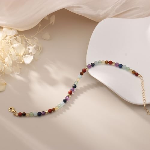 Image of Triple Threat Protection Anxiety Relief Gifts for Women,Natural Healing Crystal Bracelet Evil Eye Jewelry for Her Friends