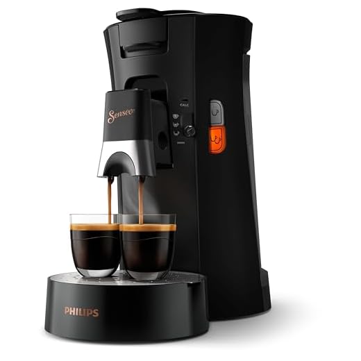Philips Domestic Appliances Senseo Select CSA240/60 Kaffeepadmaschine - Kaffeestärkewahl Plus, Memo-Funktion, aus recyceltem Plastik, schwarz