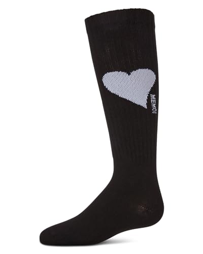 MeMoi Girls' Single Heart Logo Knee High Socks