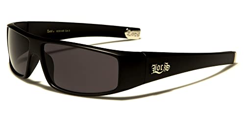 Locs Sonnenbrille Poker Rapper Rapper Mode Stadt Kleid Damen Herren 8LOC9035, Gestell schwarz matt, Gläser grau