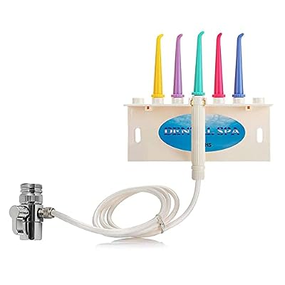 Water Dental Flosser for Family Use 5 Color Jet Tips for Faucet & Shower, Oral Irrigator Non-Electric Safety Water Pressure,Oral Care Tooth Cleaning. Energy Saving & Environmental Protection.
