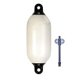 Dan-Fender Heavy Duty Boat Fender 1025 - Bumper for Boats (36-40 ft Long) - Strong & Flexible PVC, All Weather Conditions, Universal Fit Boat Accessories for Docking (Eggshell)