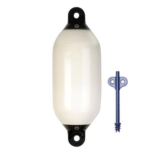 Dan-Fender Heavy Duty Boat Fender 1025 - Bumper for Boats (36-40 ft Long) - Strong & Flexible PVC, All Weather Conditions, Universal Fit Boat Accessories for Docking (Eggshell)