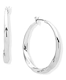 DKNY Medium Twist Hoop Earrings - Elegant Hoop Earrings for Women - Beautiful Women's Jewelry - Silver, One Size, Silver, No Gemstone