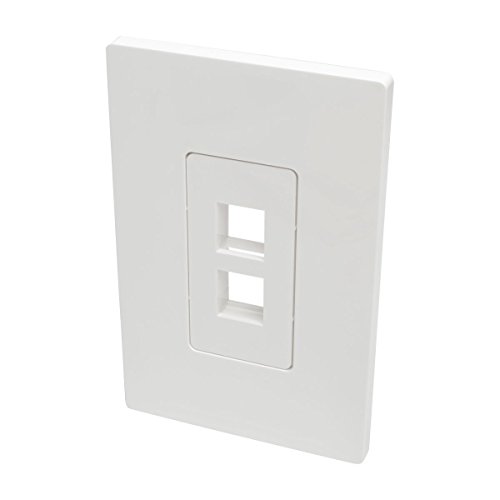 Image of Tripp Lite Single-Gang 2-Port Universal Keystone Wall Plate, Cat5/6/6a, USB, HDMI, DisplayPort, RCA, White (N080-102)
