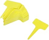 QIANG 10cm x 6cm T-Forme en Plastique Piquets Pot Sticks Nursery Jardin Étiquettes Paquet de 100pcs Jaune Apprendre