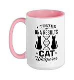 Cat Dna Test Genetic Testing Crispr Microbiology Ceramic Mug, Pink/White, 15oz