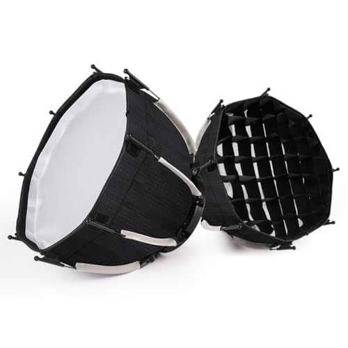 JANZU Lichtbox, achteckig, 30 cm, Mini Bowens Mount Softbox mit Wabenraster, für COB-Fülllichtstudio ZU60 oder M60