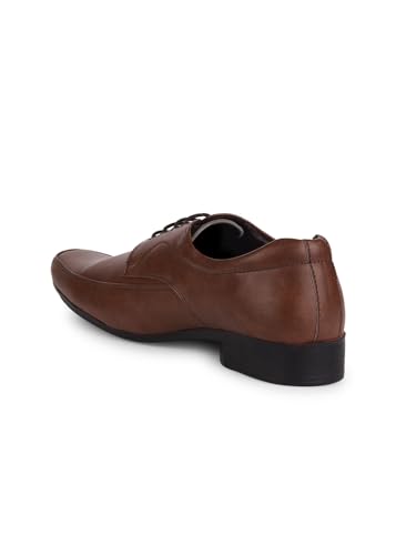 BATA Men's Tan Leather Oxford Dress Lace Up Shoes | Comfortable Formals & Casuals for Men | Cushioned Insole, Durable Sole | Derby Style, Wide Fit, Suit, Church, Office, Wedding & Daily Wear Shoes4