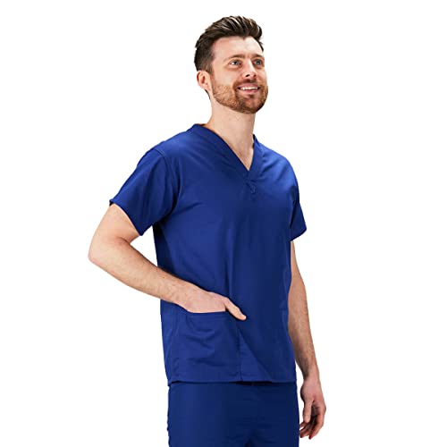 Interweave Healthcare Mens Scrubs, Blue Hospital Scrubs for Staff, Matching Set & Reversible Top, Size Medium - 3
