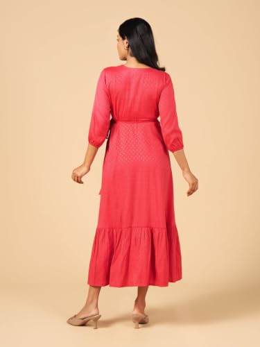 Image of The Mom Store Maternity and Nursing Wrap Dress for New Mom | Pre and Post Pregnancy Wear for Womens | Trendy Stylish Printed Friendly Dresses for Women | Comfortable